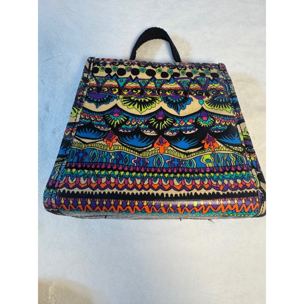 Sakroots Insulated Lunch Bag Multicolor Boho Psychedelic Print Canvas Tote